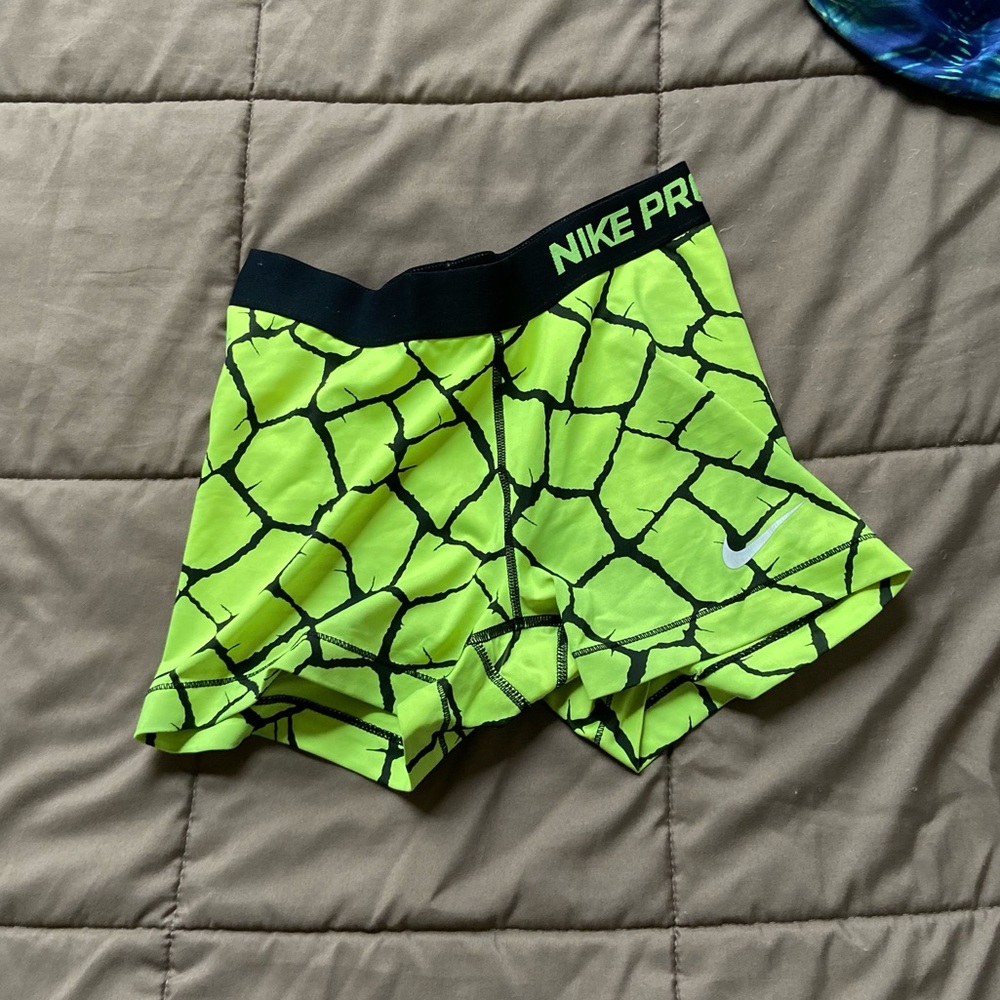 Electric yellow Nike pro shorts